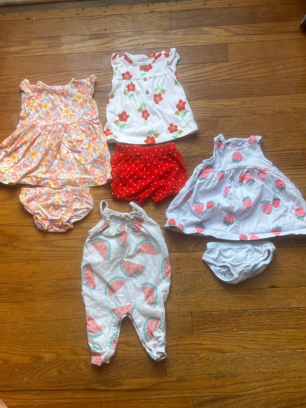 Carters Baby Girls Summer Dresses & Romper bundle of 4 in 3 month
